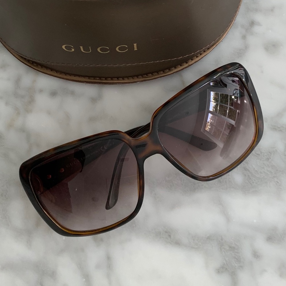 Gucci Brown Oversized Tortoise Sunglasses